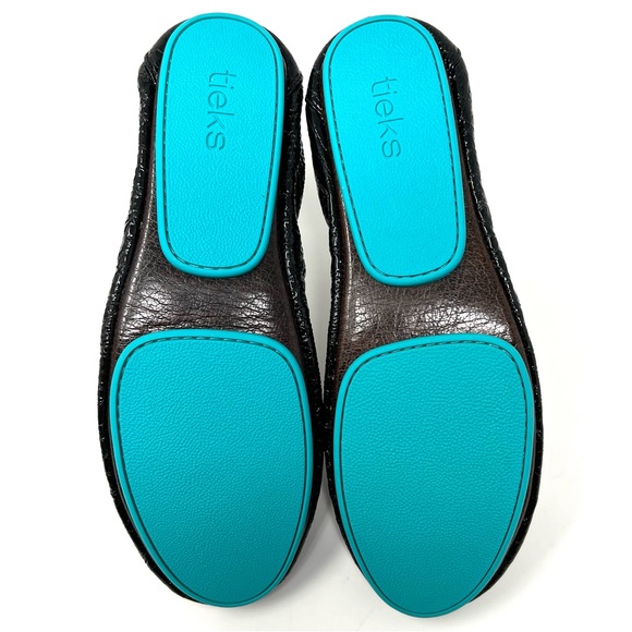 Tieks Black Patent Croc Embossed Ballet Flats Size 9 - Picture 7 of 8